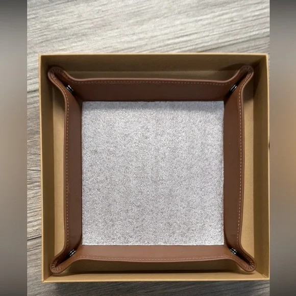 Coach New with Box Set Saddle Brown Leather Valet Trays - Picture 7 of 16